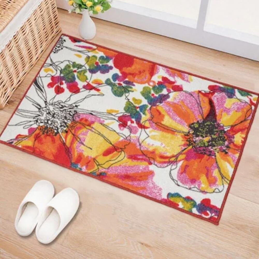 World Rug Gallery Avora Floral 20in x 30in Nylon Rug NEW
